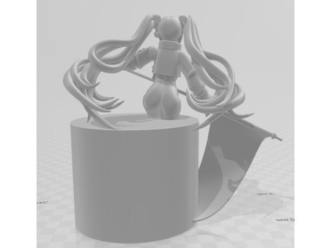 बोनकोस 3डी स्टाइल मंगा एनीमे महिला हैट्स्यून मिकू लॉली स्टाइल कैरिकैटो 3D प्रिंट मॉडल