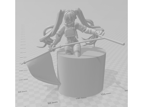 बोनकोस 3डी स्टाइल मंगा एनीमे महिला हैट्स्यून मिकू लॉली स्टाइल कैरिकैटो 3D प्रिंट मॉडल