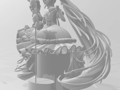 Bonecos 3d style manga anime women hatsune miku lolli style caricato 3D Print Model