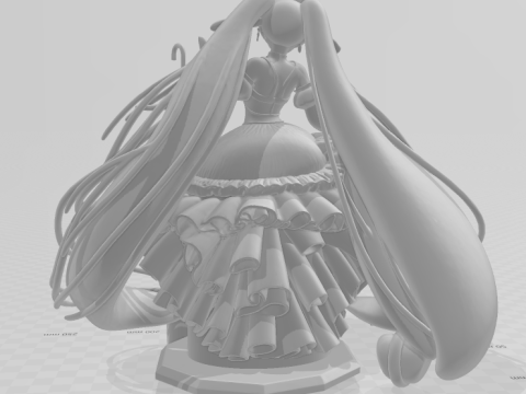 बोनकोस 3डी स्टाइल मंगा एनीमे महिला हैट्स्यून मिकू लॉली स्टाइल कैरिकैटो 3D प्रिंट मॉडल