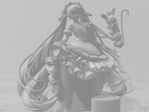 बोनकोस 3डी स्टाइल मंगा एनीमे महिला हैट्स्यून मिकू लॉली स्टाइल कैरिकैटो 3D प्रिंट मॉडल