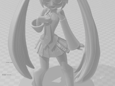 Bonecos 3d style manga anime women hatsune miku lolli style caricato 3D Print Model