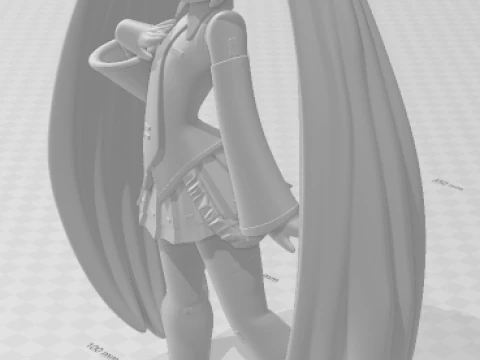 Bonecos 3d style manga anime women hatsune miku lolli style caricato 3D Print Model