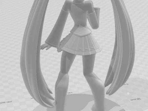 Bonecos 3d style manga anime women hatsune miku lolli style caricato 3D Print Model