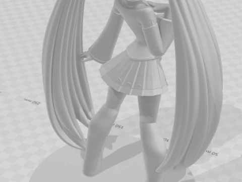 Bonecos 3d style manga anime women hatsune miku lolli style caricato 3D Print Model