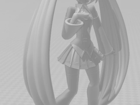 Bonecos 3d style manga anime women hatsune miku lolli style caricato 3D Print Model
