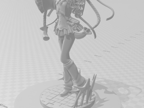 Bonecos 3D-stijl manga anime vrouwen hatsune miku ghost lolli stijl caricato 3D printmodel