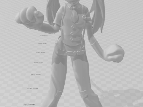Bonecos 3d style manga anime women hatsune miku cat lolli style caricato 3D Print Model