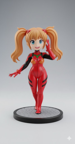 Bonecos style 3d manga anime femmes asuka lolli style caricato Modèles 3D en vedette .c4d .max .obj .3ds .fbx .stl .blend 