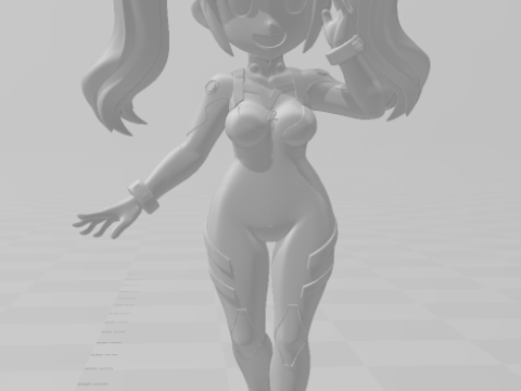 Bonecos style 3d manga anime femmes asuka lolli style caricato Modèles 3D en vedette