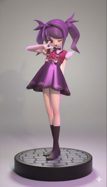 Bonecos 3D-Stil Manga Anime Frauen Ame Chan Lolli Stil Caricato 3D Druckmodell .c4d .max .obj .3ds .fbx .stl .blend