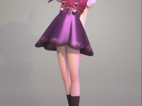 Bonecos 3d 스타일 만화 애니메이션 여성 ame chan lolli 스타일 caricato 3D 프린트 모델