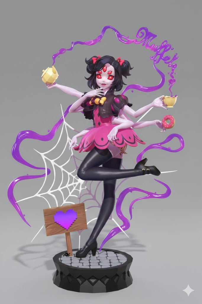 Bonecos 3d style manga anime women muffet lolli style caricato 3D Print Model .c4d .max .obj .3ds .fbx .stl .blend