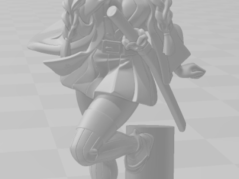 Bonecos 3D-stijl manga anime vrouwen mitsuri lolli stijl caricato 3D printmodel