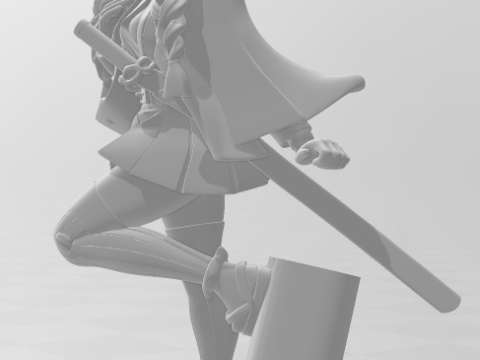 Bonecos 3D-stijl manga anime vrouwen mitsuri lolli stijl caricato 3D printmodel