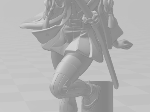 Bonecos 3D-stijl manga anime vrouwen mitsuri lolli stijl caricato 3D printmodel