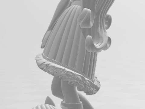 Bonecos 3d style manga anime women my litle poney flutershy lolli style caricato 3D Print Model
