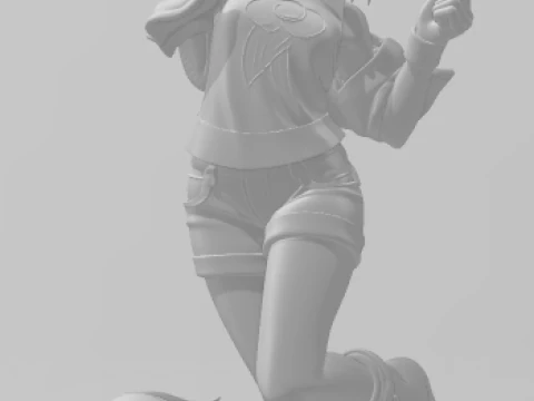 Bonecos 3d style manga anime women my litle poney raibow dash lolli style caricato 3D Print Model