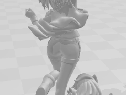 Bonecos 3d style manga anime women my litle poney raibow dash lolli style caricato 3D Print Model