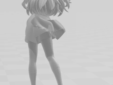 Bonecos 3d style manga anime women asuka lolli style caricato 3D Print Model