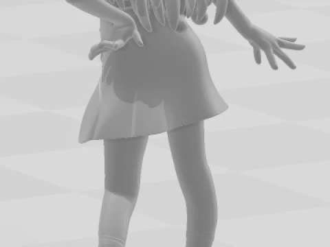 Bonecos 3d style manga anime women asuka lolli style caricato 3D Print Model