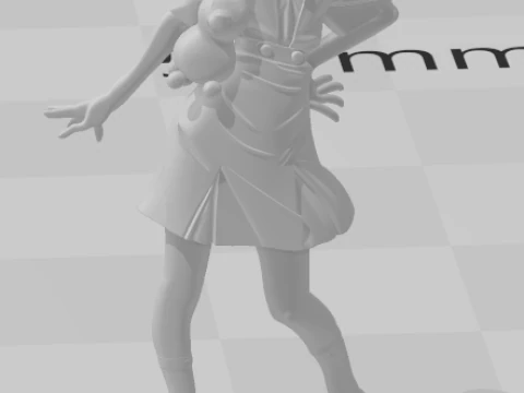 Bonecos 3d style manga anime women asuka lolli style caricato 3D Print Model