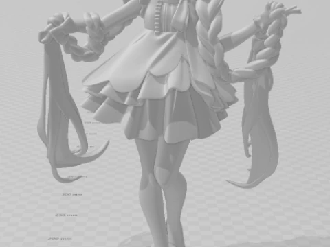 Bonecos 3d style manga anime women hatsune miku lolli style caricato 3D Print Model