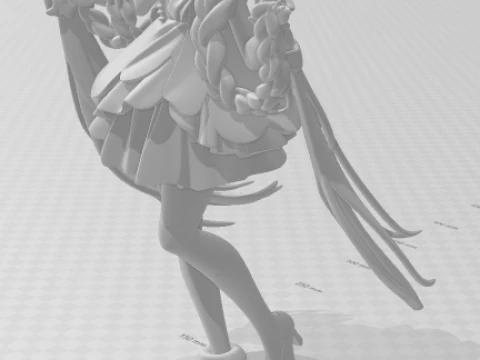 Bonecos 3d style manga anime women hatsune miku lolli style caricato 3D Print Model