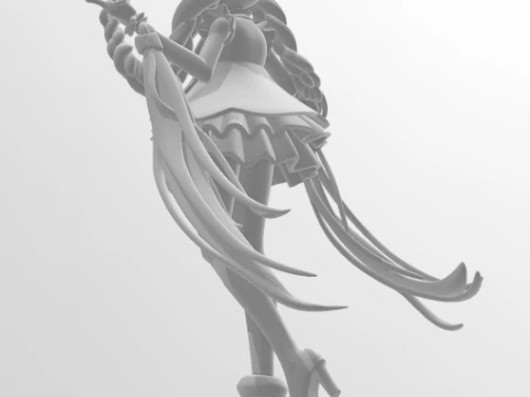Bonecos 3d style manga anime women hatsune miku lolli style caricato 3D Print Model