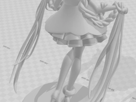 Bonecos 3d style manga anime women hatsune miku lolli style caricato 3D Print Model