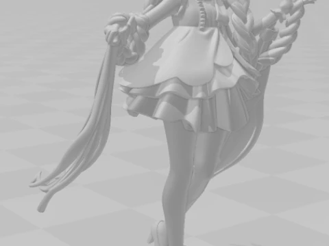 Bonecos 3d style manga anime women hatsune miku lolli style caricato 3D Print Model