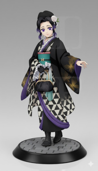 Bonecos 3D 风格漫画动漫 Shinobu kocho 风格 caricato 3D 打印模型 .c4d .max .obj .3ds .fbx .stl .blend 