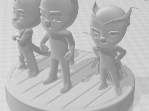 Bonecos 3d style manga anime pj mask style caricato 3D Print Model