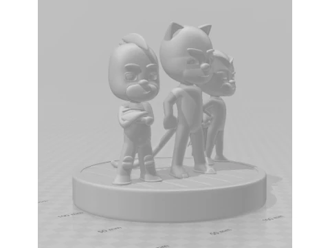 Bonecos 3d style manga anime pj mask style caricato 3D Print Model