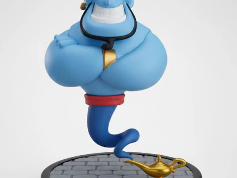 Bonecos 3d style manga anime aladin genio style caricato 3D Print Model