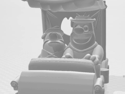 Bonecos 3d style manga anime car flinstone style caricato 3D Print Model