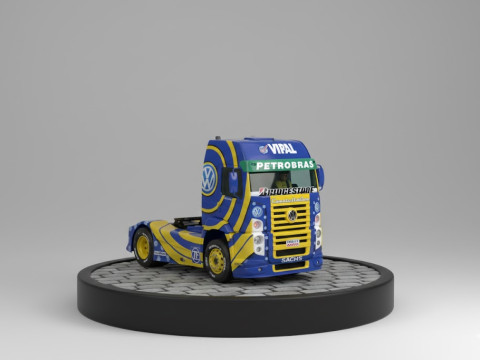 बोनकोस 3डी स्टाइल मंगा एनीमे कार ट्रक रेस पेस स्टाइल कैरिकैटो 3D प्रिंट मॉडल