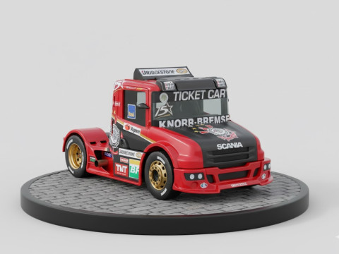 Bonecos 3d style manga anime car truck race style caricato 3D Print Model