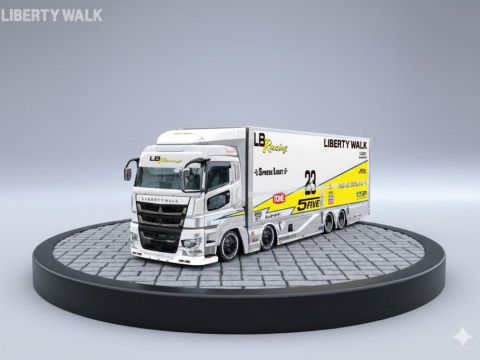 बोनकोस 3डी स्टाइल मंगा एनीमे कार ट्रक रेस स्टाइल कैरिकैटो 3D प्रिंट मॉडल