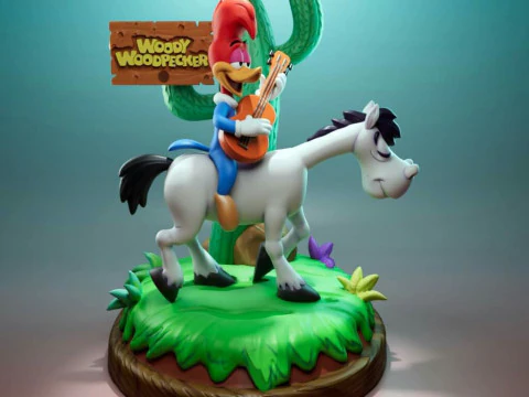 Bonecos 3d style manga anime wood woodpecker pica pau style caricato 3D Print Model