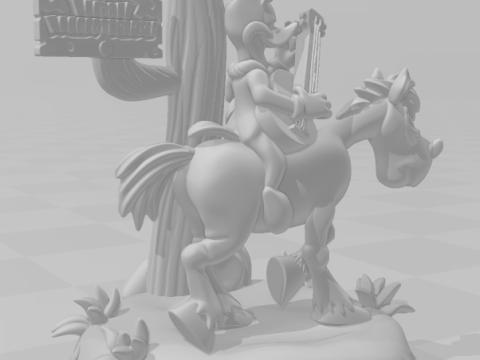 Bonecos 3d style manga anime wood woodpecker pica pau style caricato 3D Print Model