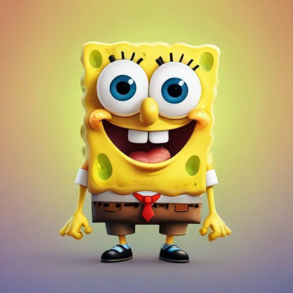 Bonecos 3d style manga anime sponge bob esponja style caricato 3D Print Model .c4d .max .obj .3ds .fbx .stl .blend