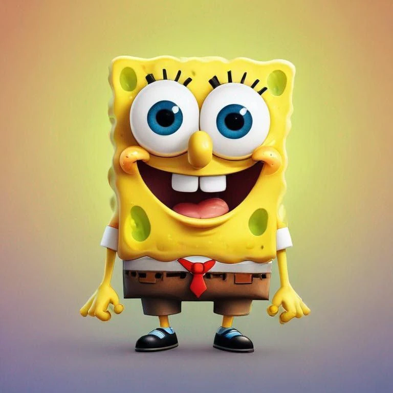 Bonecos 3d style manga anime sponge bob esponja style caricato 3D Print Model .c4d .max .obj .3ds .fbx .stl .blend 