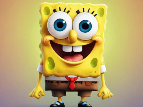 Bonecos 3d style manga anime sponge bob esponja style caricato 3D Print Model