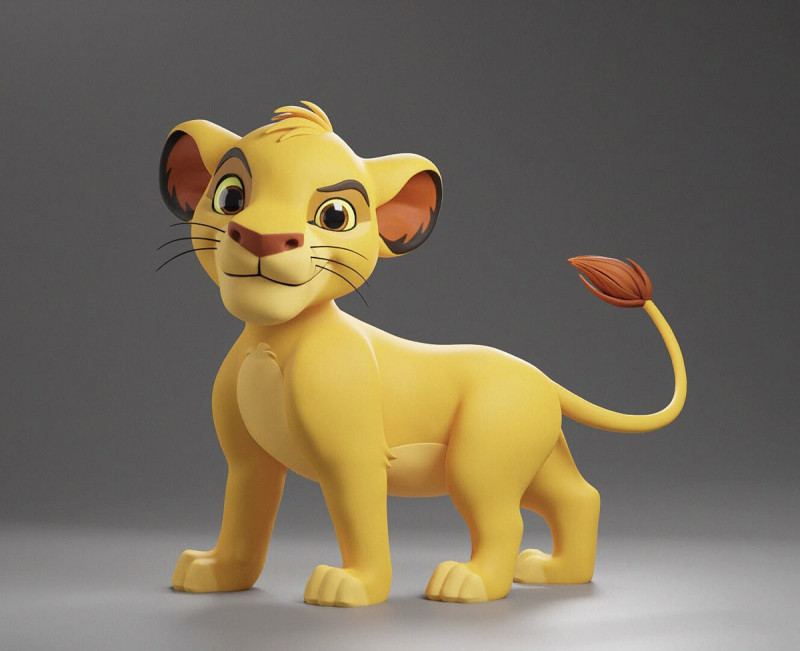 Bonecos 3d style manga anime simba o rei leo style caricato 3D Print Model .c4d .max .obj .3ds .fbx .stl .blend