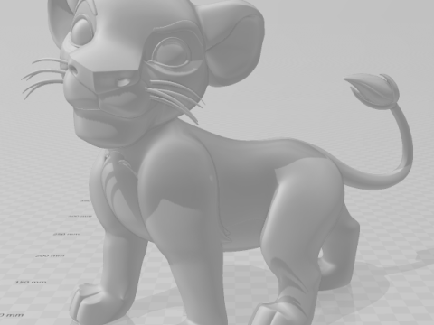 Bonecos 3D-Stil Manga Anime Simba O Rei Leo-Stil Caricato 3D Druckmodell