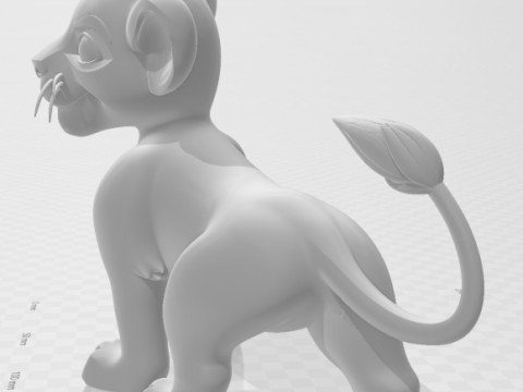 Bonecos 3D-Stil Manga Anime Simba O Rei Leo-Stil Caricato 3D Druckmodell