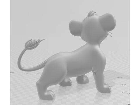 Bonecos 3D-Stil Manga Anime Simba O Rei Leo-Stil Caricato 3D Druckmodell