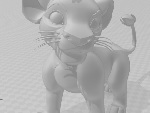 Bonecos 3D-Stil Manga Anime Simba O Rei Leo-Stil Caricato 3D Druckmodell