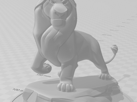 Bonecos 3D-Stil Manga Anime Simba O Rei Leao Stil Caricato 3D Druckmodell